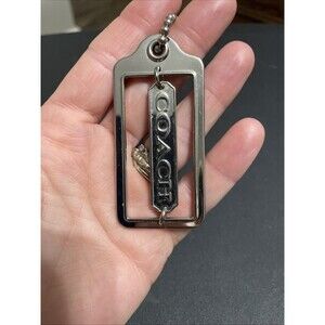 Vtg COACH Silver Tone Metal Replacement Hang Tag Bar Spell out